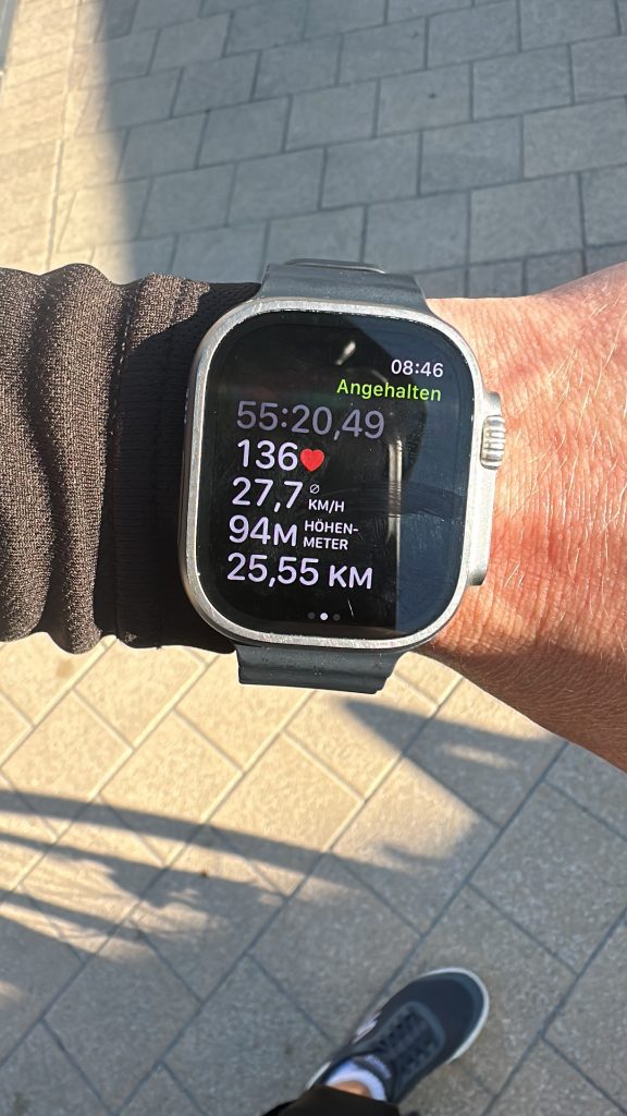 Angaben Rad Outdoor auf der AppleWatch Ultra