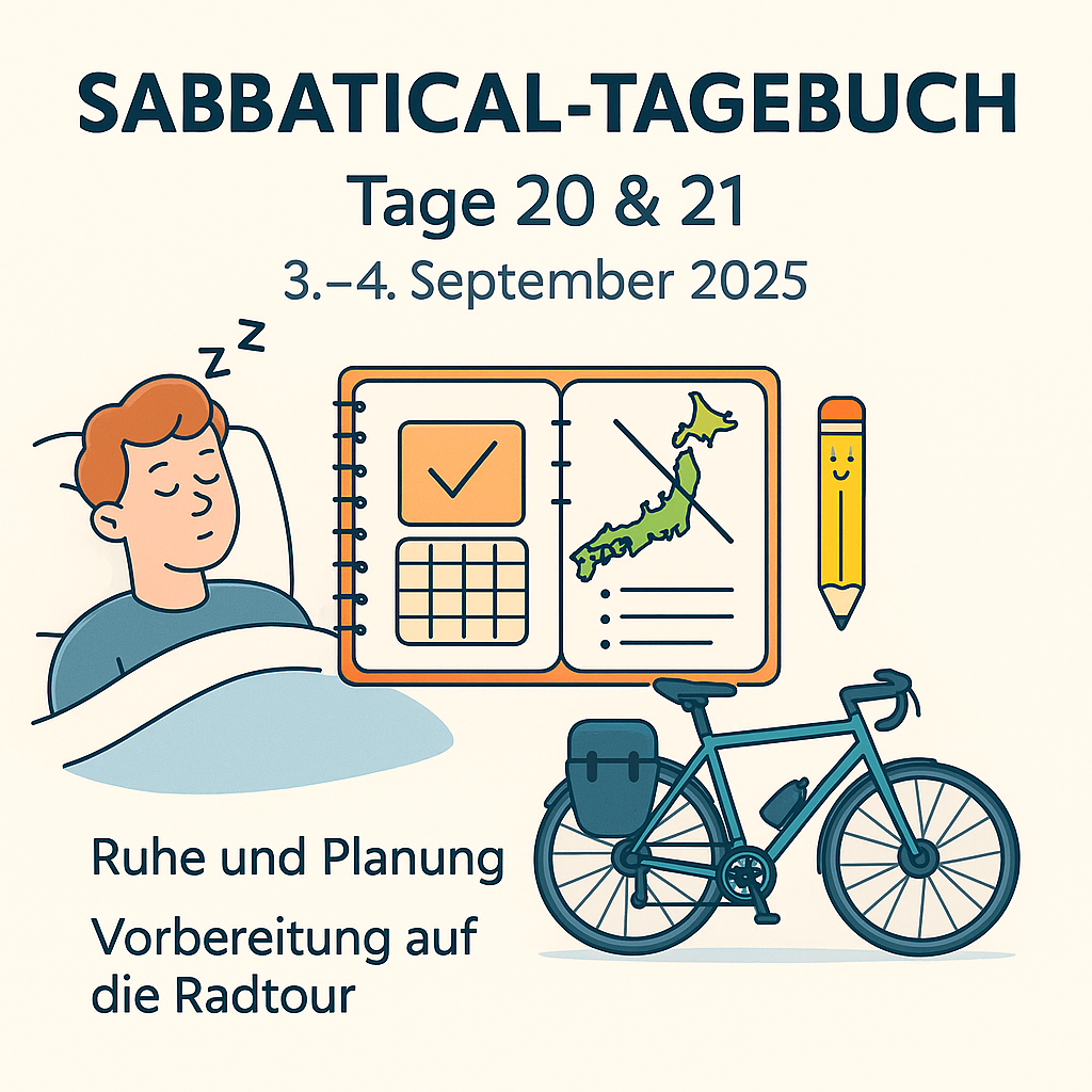 Sabbatical Tagebuch Radtour Planung und Auskurieren