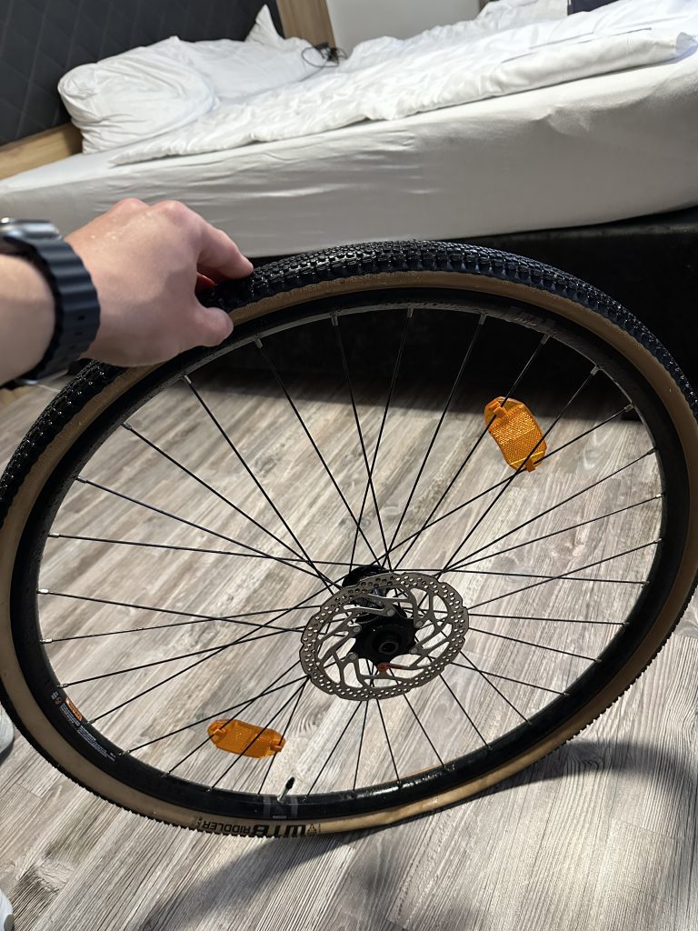 Platten im Vorderreifen