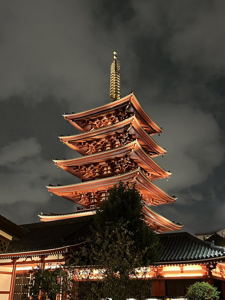 Sensoji-Tempel bei Nacht